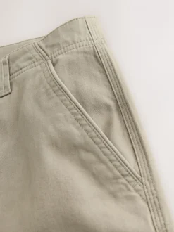 Broeken En Chino's|Next Pastelgeel - Straight fit - Katoenen cargostretchbroek