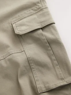 Broeken En Chino's|Next Pastelgeel - Straight fit - Katoenen cargostretchbroek