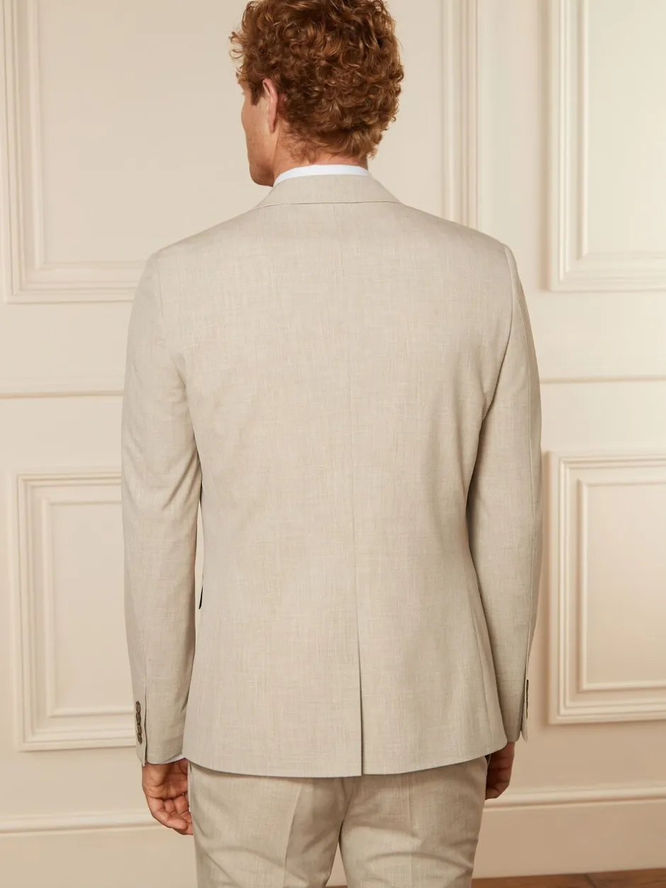 Blazers En Business-Jasjes|Pakken|Next - Strakke Pasvorm - Meegevend stretchkostuumjasje Pastelgeel