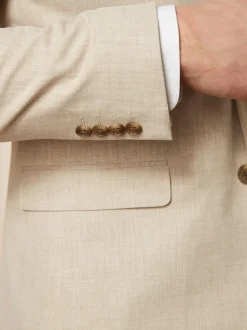 Blazers En Business-Jasjes|Pakken|Next - Strakke Pasvorm - Meegevend stretchkostuumjasje Pastelgeel