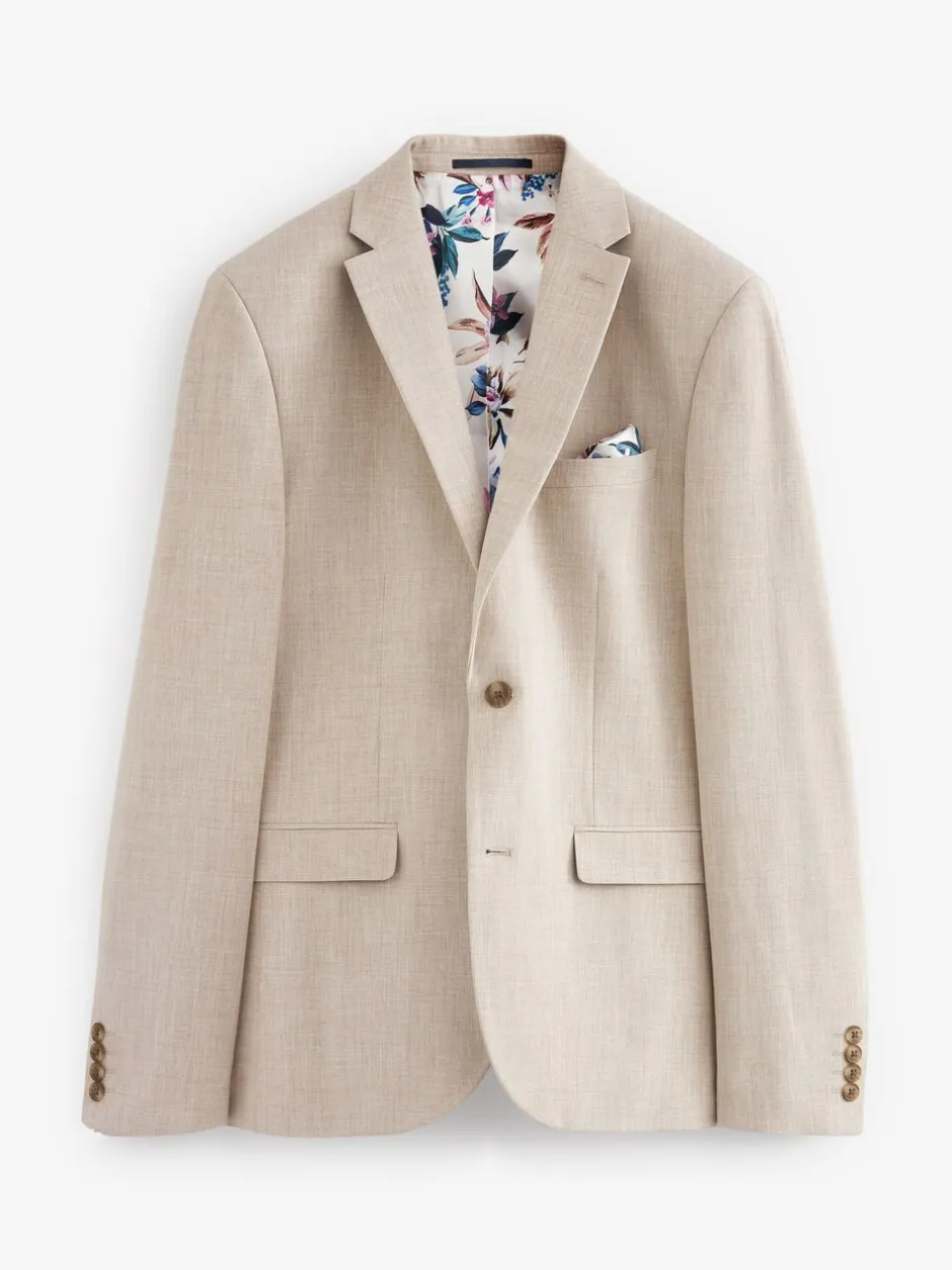 Blazers En Business-Jasjes|Pakken|Next - Strakke Pasvorm - Meegevend stretchkostuumjasje Pastelgeel