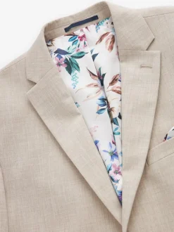 Blazers En Business-Jasjes|Pakken|Next - Strakke Pasvorm - Meegevend stretchkostuumjasje Pastelgeel