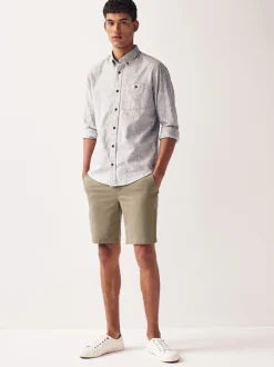 Shorts*Next - Strakke Pasvorm - Chinoshort met stretch Pastelgeel