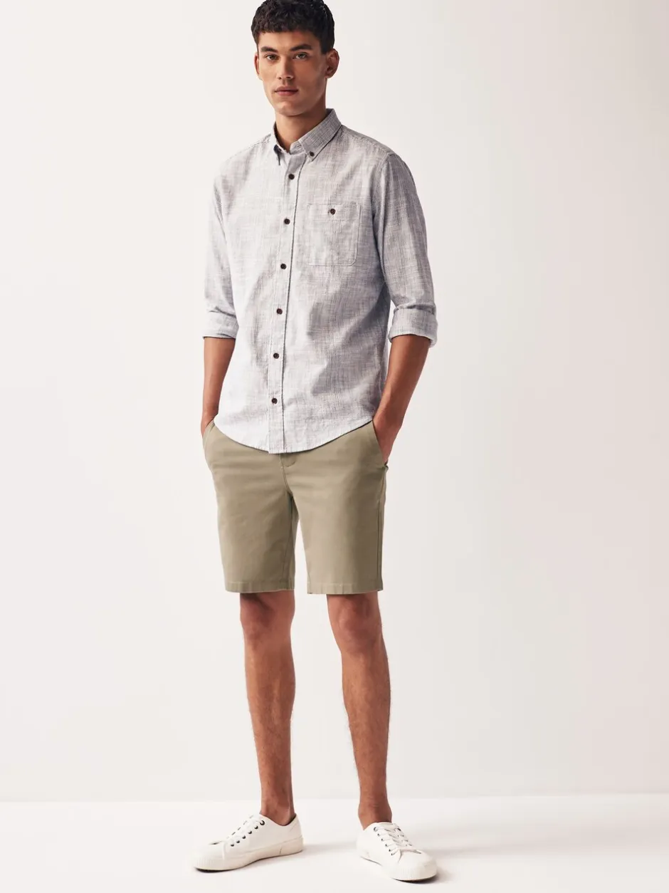Shorts*Next - Strakke Pasvorm - Chinoshort met stretch Pastelgeel