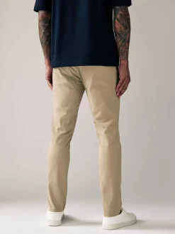 Broeken En Chino's|Next Pastelgeel - Strakke Pasvorm - Stretchy chino