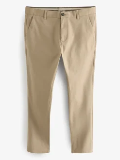 Broeken En Chino's|Next Pastelgeel - Strakke Pasvorm - Stretchy chino