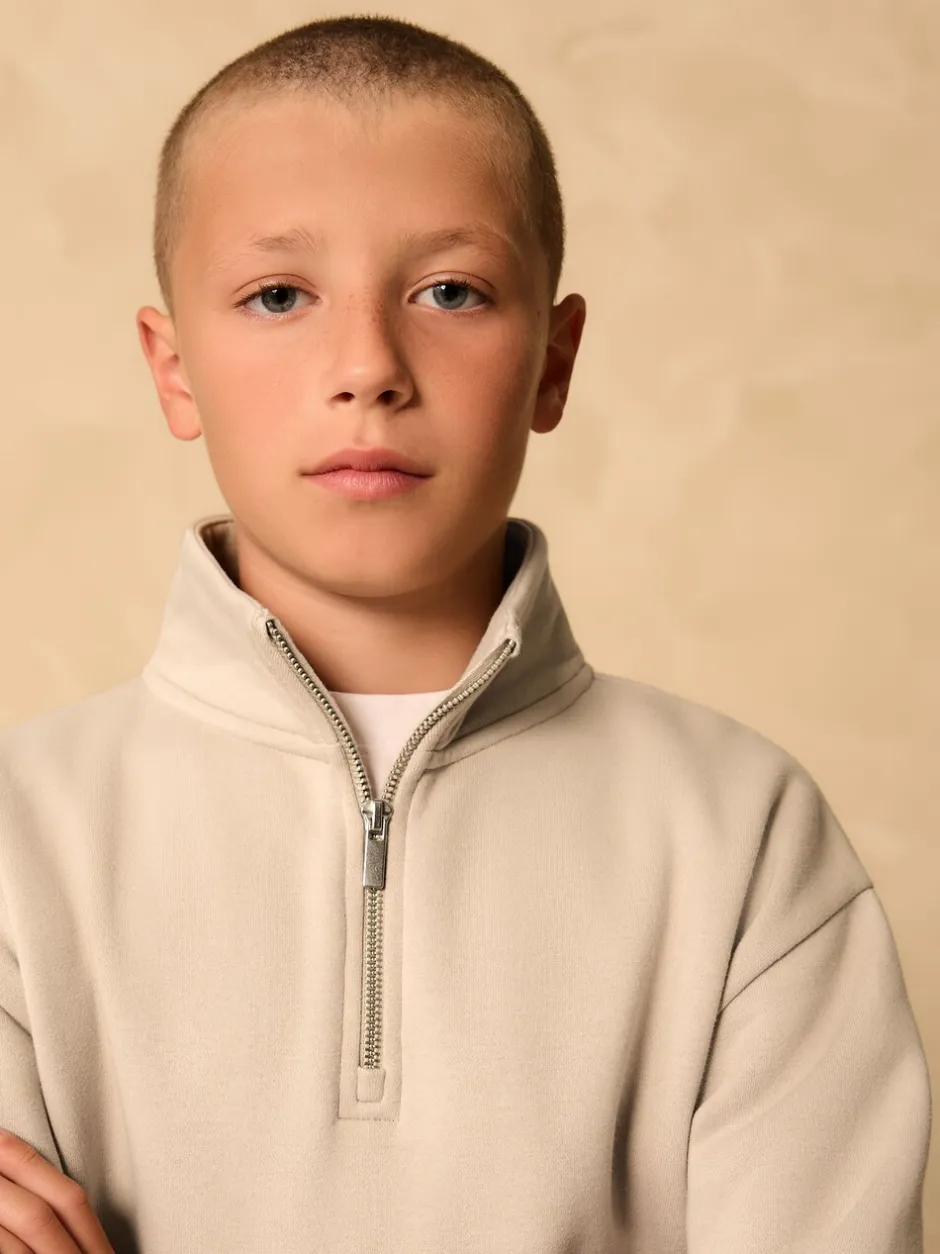 Sweaters En Hoody´S|Next - Sweatshirt met rits bij de hals (3-16jr) Pastelgeel