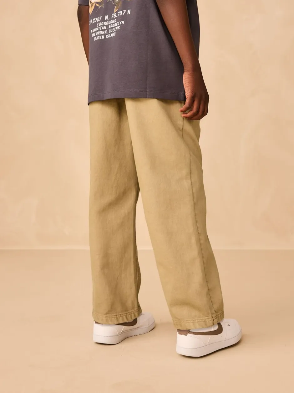 Jeans|Next - Twill jeans met aantrekkoord (3-16jr) Pastelgeel