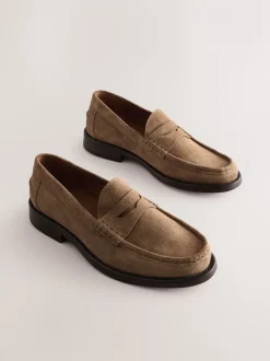 Formele Schoenen|Schoenen*Next - Wijde pasvorm - Suède instappers Pastelgeel