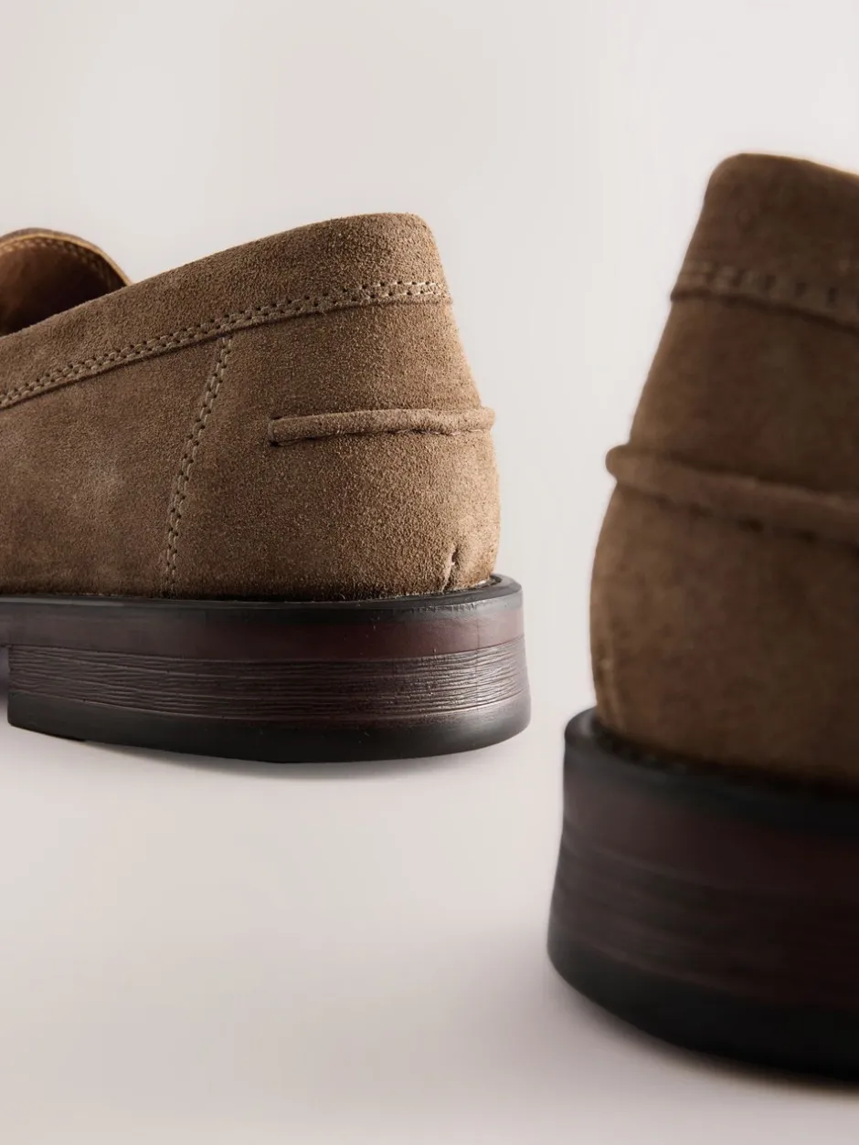 Formele Schoenen|Schoenen*Next - Wijde pasvorm - Suède instappers Pastelgeel