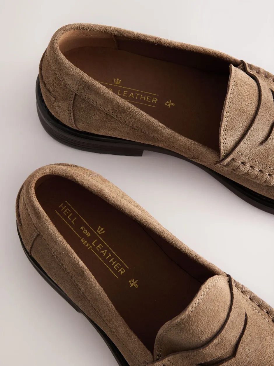 Formele Schoenen|Schoenen*Next - Wijde pasvorm - Suède instappers Pastelgeel