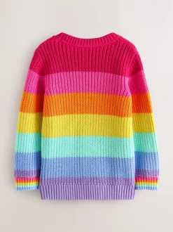 Gebreide Kleding*Little Bird by Jools Oliver - Knitted Colourblock Jumper Pastelgetinte regenboogstrepen