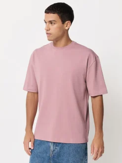 T-Shirts En Hemden|Next - Set van 5 ruimvallende dikke T-shirts PastelGroen/Blauw/Ecru/leigrijs/Roze