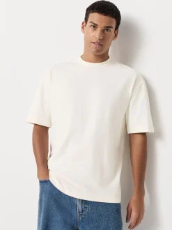 T-Shirts En Hemden|Next - Set van 5 ruimvallende dikke T-shirts PastelGroen/Blauw/Ecru/leigrijs/Roze