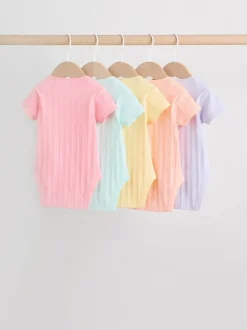 Rompertjes En Hemdjes|Next Pastelkleurig - 5 Babyrompertjes met korte mouwen