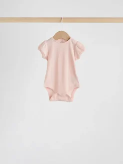 Rompertjes En Hemdjes|Next Pastelkleurig - Korte mouwen Baby bodysuit met punt 5 verpakking