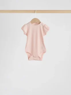 Rompertjes En Hemdjes|Next Pastelkleurig - Korte mouwen Baby bodysuit met punt 5 verpakking