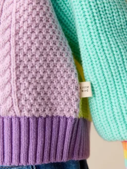 Truien En Breisels|Gebreide Kleding|Little Bird by Jools Oliver - Knitted V-Neck Cardigan Pastelkleurig met kleurvlakken