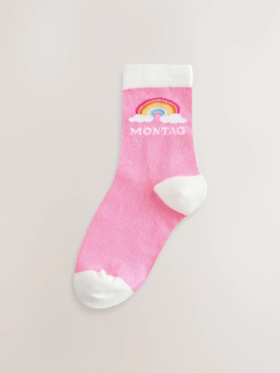 Sokken En Panty's|Sokken En Panty's|Little Bird by Jools Oliver - German Days Of The Week Socks 7 Pack Pastelkleurige regenboogprint