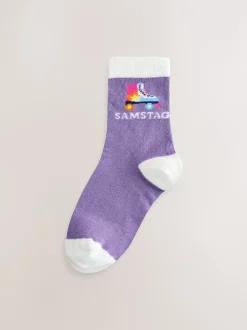 Sokken En Panty's|Sokken En Panty's|Little Bird by Jools Oliver - German Days Of The Week Socks 7 Pack Pastelkleurige regenboogprint