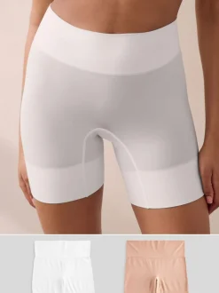 Shapewear|Next - Verpakking van 2 naadloze irritatiewerende shorts Pastelroze Huidskleur/Wit