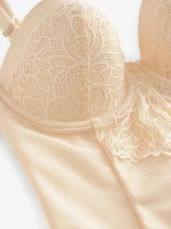 Shapewear|Next - Kanten body met cups en sterke buikcorrectie Pastelroze nude