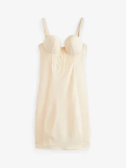 Shapewear*Next - Kanten slipdress met cups en sterke buikcorrectie Pastelroze nude