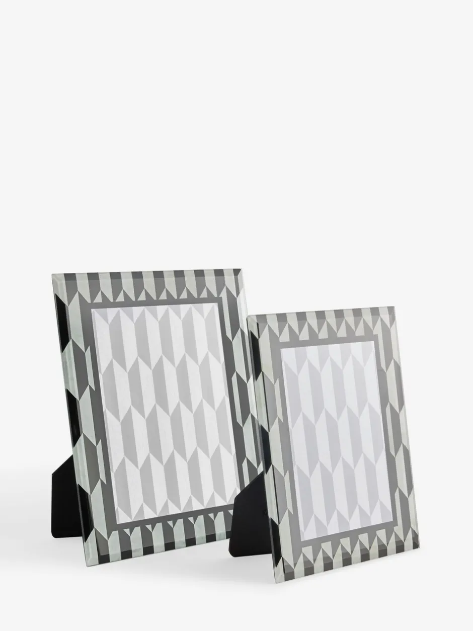 Fotolijsten|Next Patterned Glass Photo Frame Zwart-wit met geometrische print