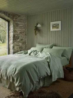 Piglet In Bed|Piglet in Bed 100% Linen Duvet Cover Grijs-groen
