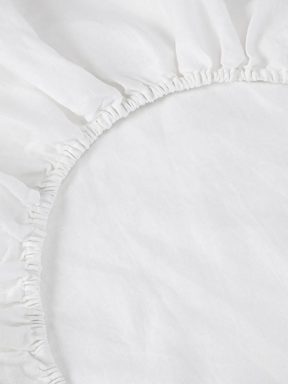 Piglet In Bed*Piglet in Bed Linen Blend Fitted Sheet