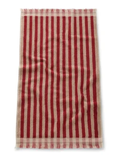 Piglet In Bed|Piglet in Bed Pembroke Stripe Towel Sandstone Red