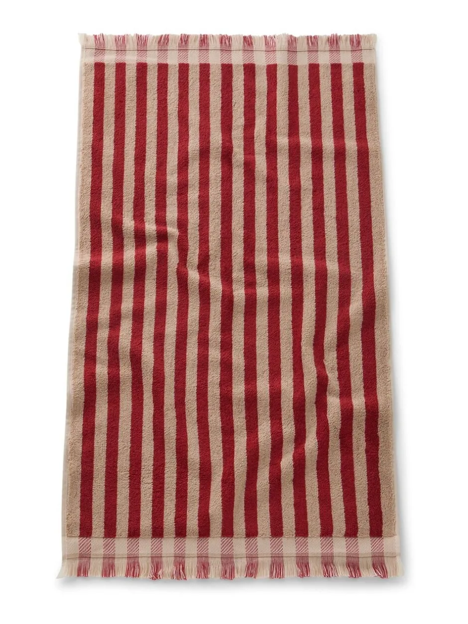 Piglet In Bed|Piglet in Bed Pembroke Stripe Towel Sandstone Red