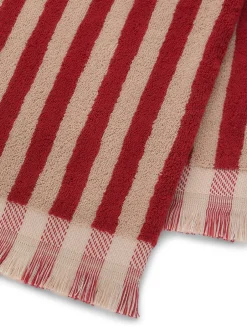 Piglet In Bed|Piglet in Bed Pembroke Stripe Towel Sandstone Red