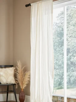 Gordijnen|Gordijnen|Pineapple Elephant doorzichtige Zofia voile met broderie Natuurlijk