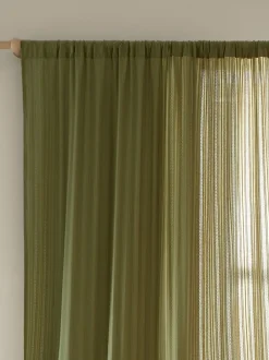 Gordijnen|Gordijnen|Pineapple Elephant doorzichtige Zofia voile met broderie Olijfgroen