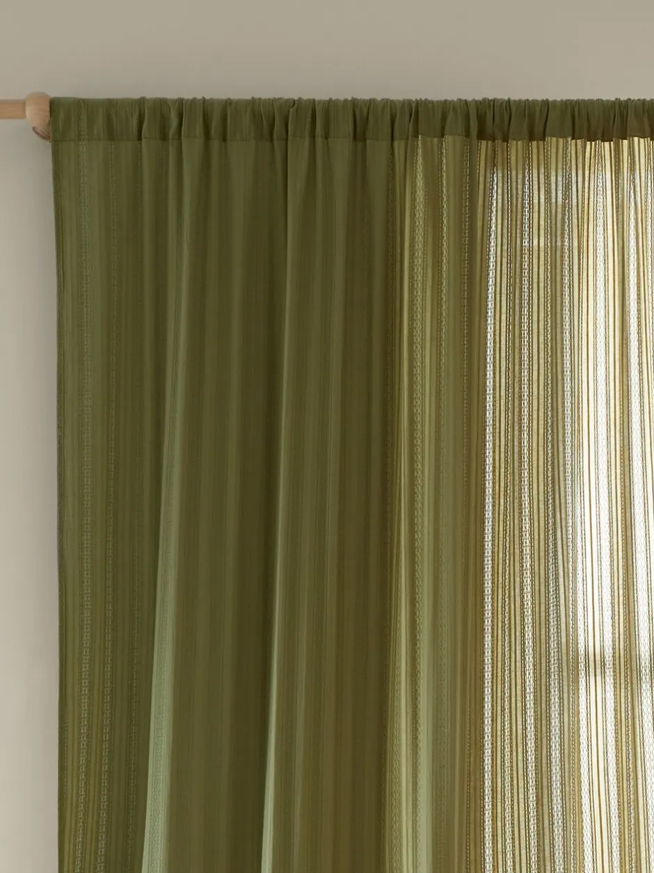 Gordijnen|Gordijnen|Pineapple Elephant doorzichtige Zofia voile met broderie Olijfgroen
