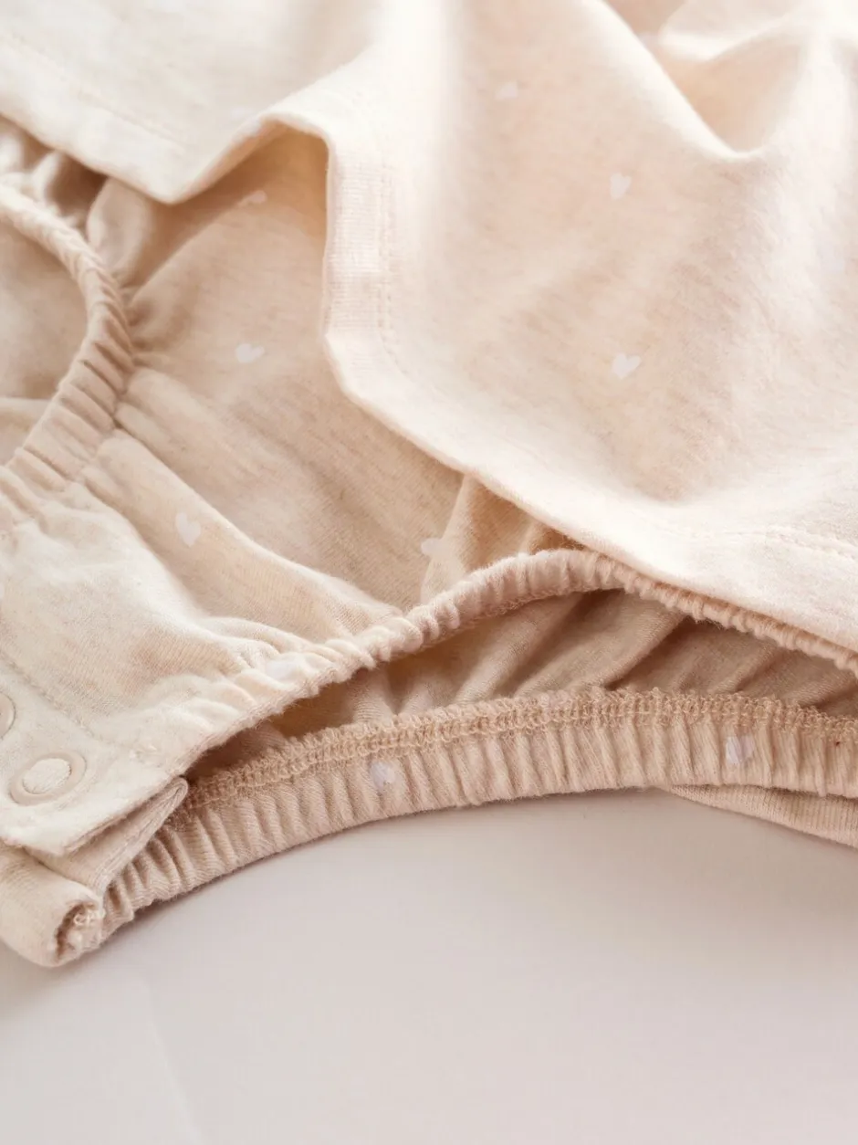 Rompertjes En Tuinbroeken*Next Pink Bear Embroidered - Verpakking van 3 jersey babyrompertjes