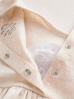 Rompertjes En Tuinbroeken*Next Pink Bear Embroidered - Verpakking van 3 jersey babyrompertjes