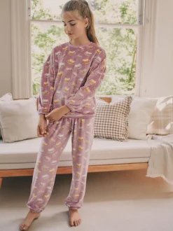 Nachtkleding En Pyjama's|Pyjama's*Next Pink Cataroon - Behaaglijke fleece pyjama (3-16 jr)