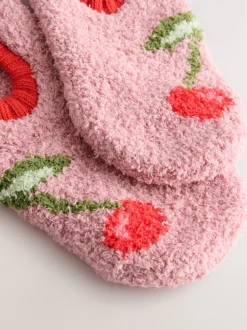 Sokken En Panty's|Next Pink Cherries Print - Cosy Footsie Socks 1 Pack