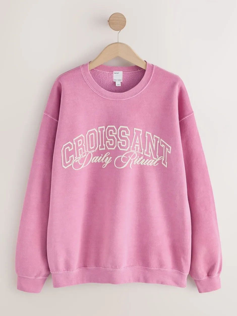 Hoody's En Sweatshirts|Next - Sweatshirt Pink Croissant