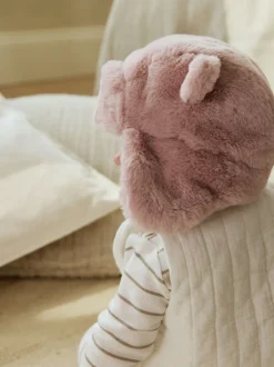 Mutsjes En Antikrabwantjes|Mutsen, Handschoenen En Sjaals|Next Pink Faux Fur Bear - Baby pilotenmuts (0mnd -2jr)