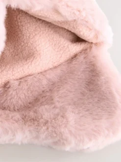 Mutsjes En Antikrabwantjes|Mutsen, Handschoenen En Sjaals|Next Pink Faux Fur Bear - Baby pilotenmuts (0mnd -2jr)