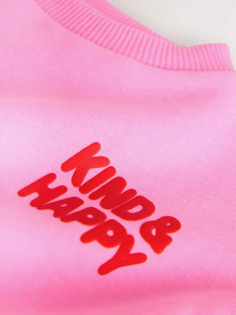 Truien En Breisels|Sweaters En Hoody´S*Next Pink Kind & Happy - Sweatshirt met ronde hals (3 mnd-7 jr) Pink Kind & Happy