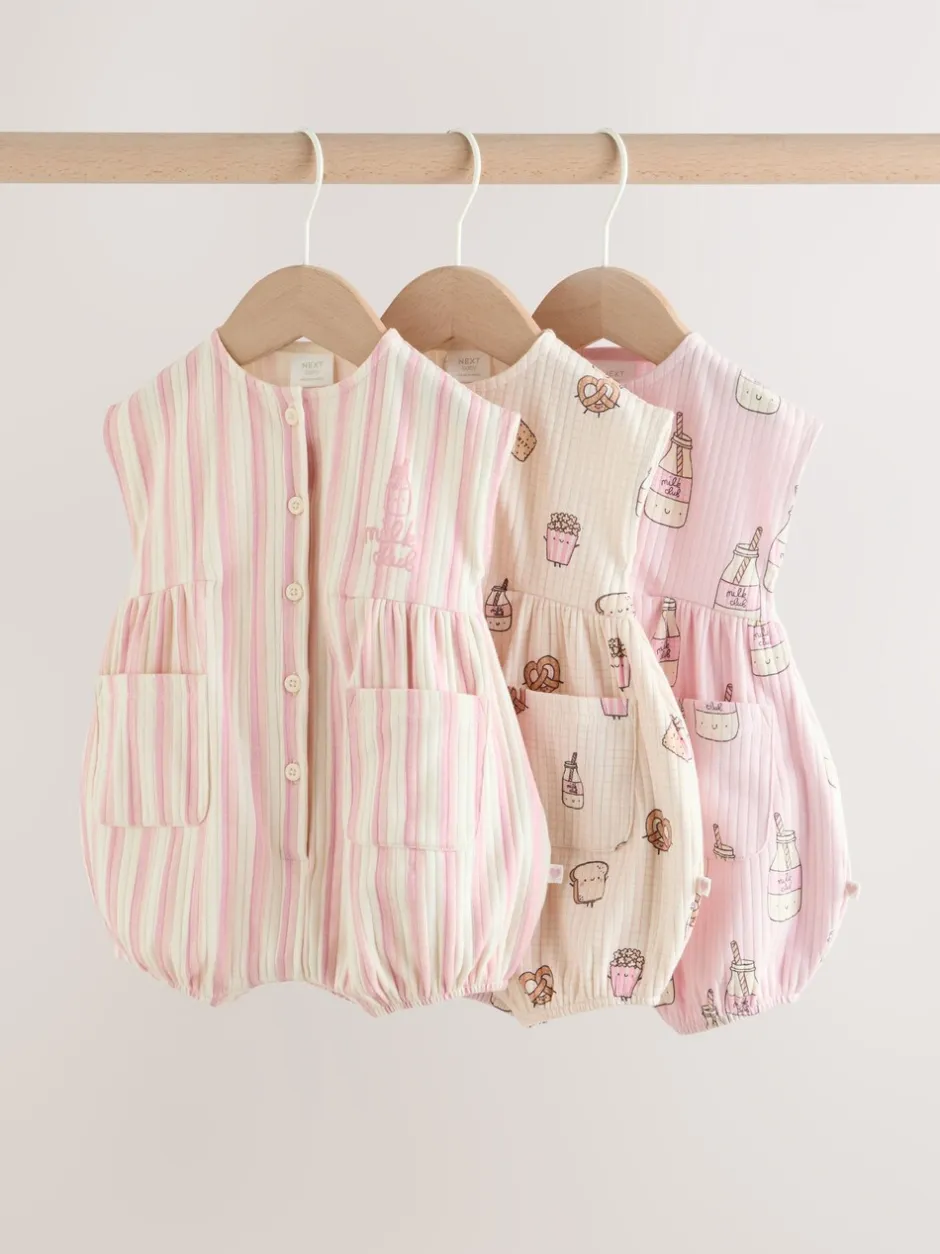 Rompertjes En Tuinbroeken*Next - romperpakje Pink Milk Club Breakfast