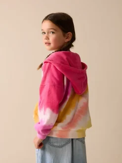 Sweaters En Hoody´S*Next Pink Multi Tie Dye - Hoodie met doorlopende rits (3-16 jr)
