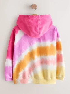 Sweaters En Hoody´S*Next Pink Multi Tie Dye - Hoodie met doorlopende rits (3-16 jr)