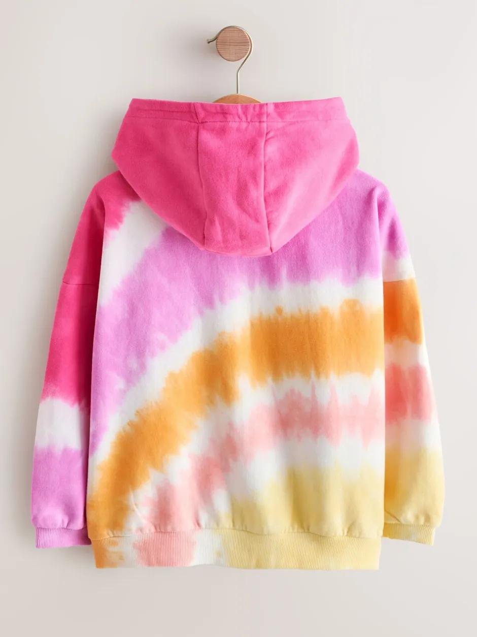 Sweaters En Hoody´S*Next Pink Multi Tie Dye - Hoodie met doorlopende rits (3-16 jr)