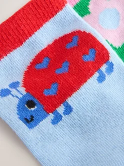 Sokken En Panty's|Next Pink Red and Green - Cotton Rich Charcter Ankle Socks 5 Pack