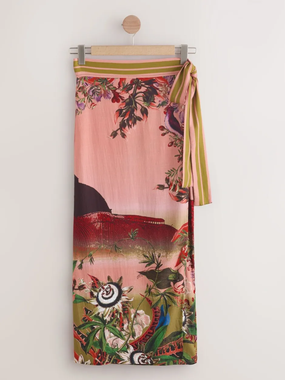 Mutsen, Handschoenen En Sjaals|Badkleding|Next Pink Scenic Floral - Kew Collection Maxi Sarong